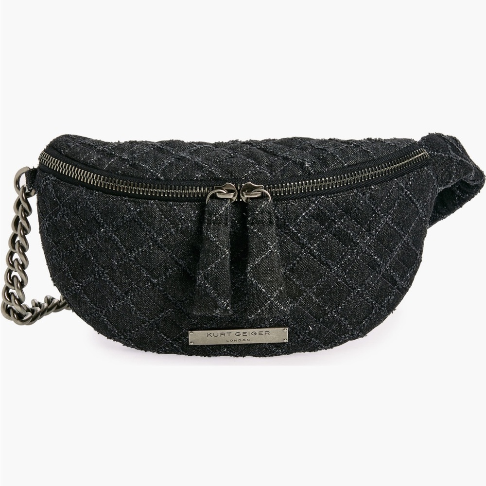 Kurt Geiger London Black Quilted Brixton Belt Bag or crossbody